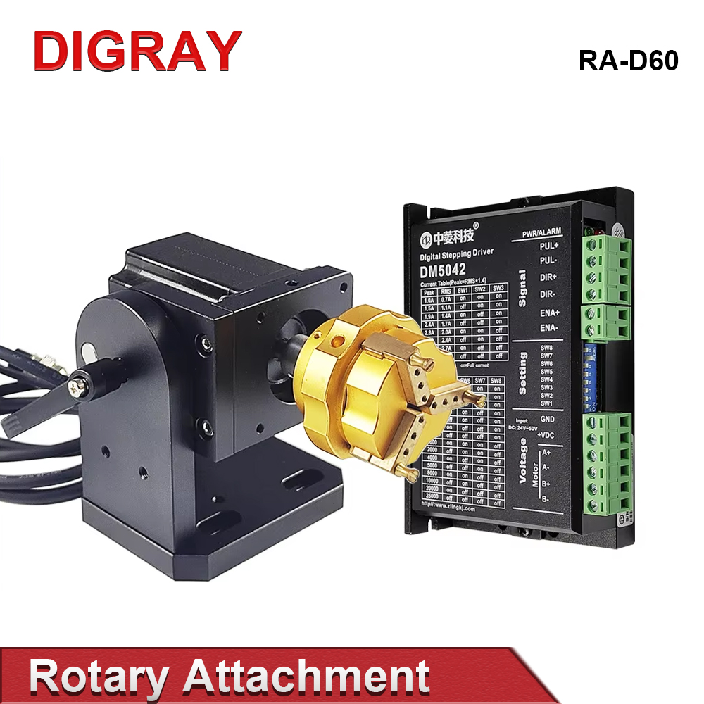 Rotary Axis Laser Engraver - Digray D69 D60 Laser Marking Machine