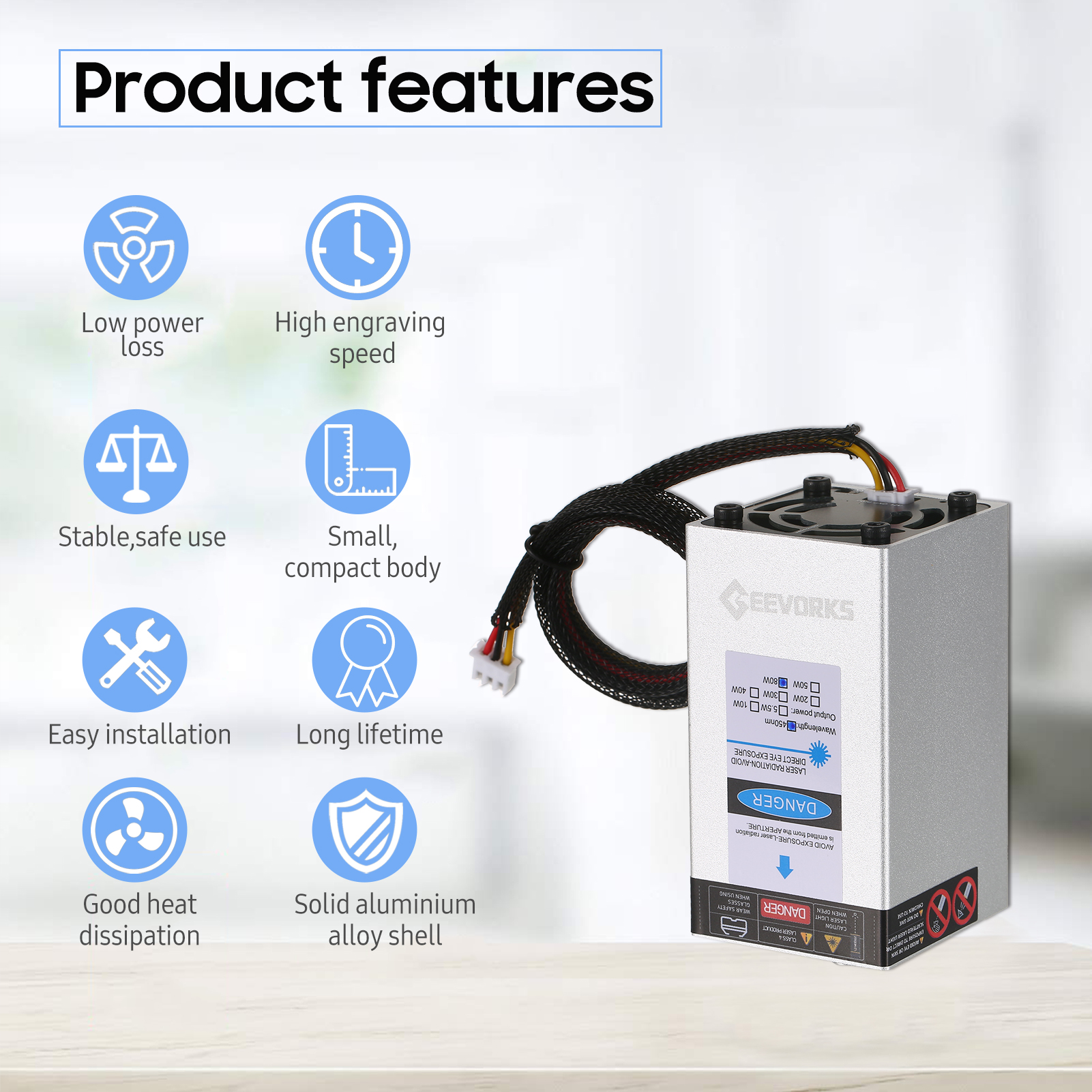 80W 40W Laser Module 450nm Eng - Cnc Router Machine avis et prix