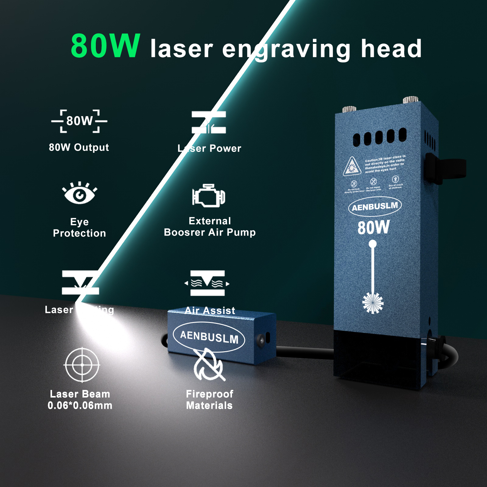 AENBUSLM 80W Laser Engraving H - Metal Laser Cutter Head avis et prix