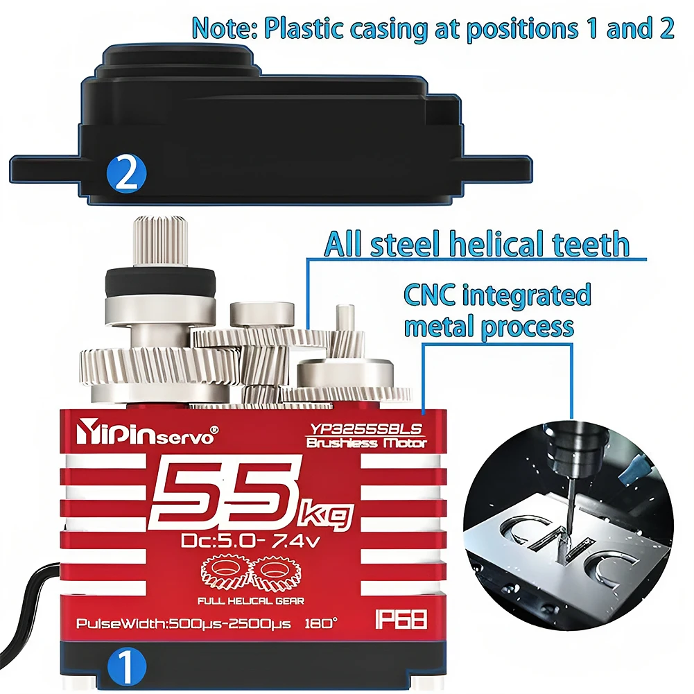 55kg Digital Servo 7.4V 180/27 - Servo Motor Cnc avis et prix