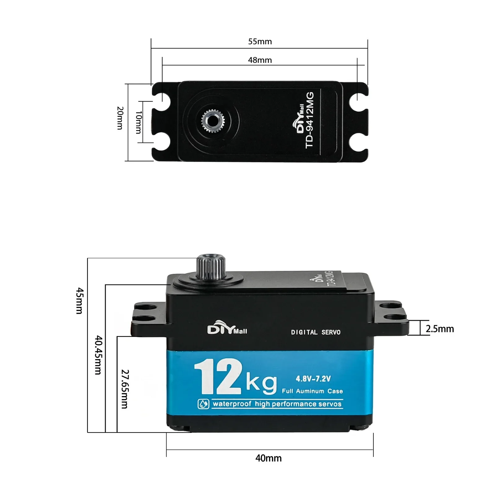 12KG TD-9412MG High Torque Ful - Servo Motor Cnc avis et prix