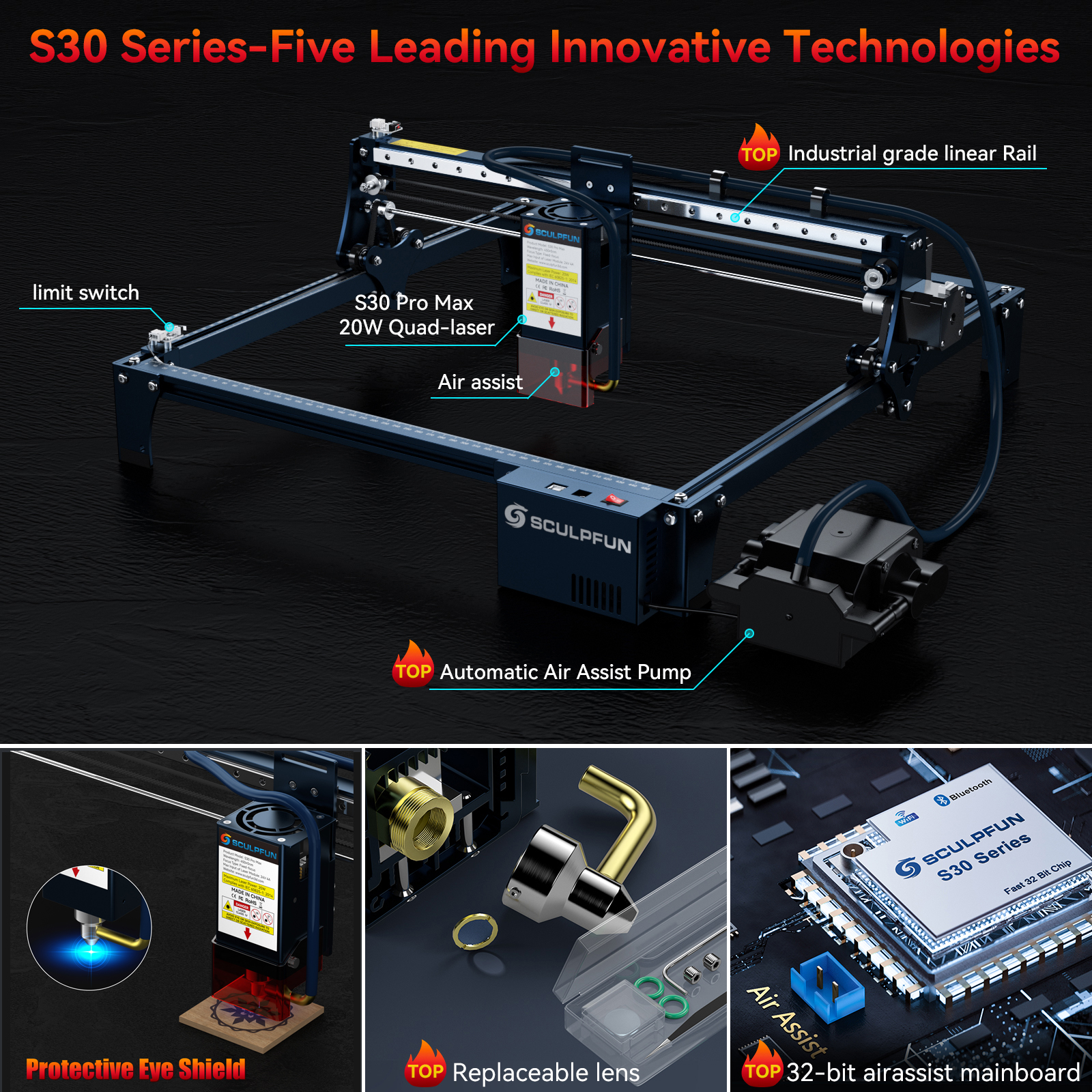 SCULPFUN S30 pro max S30 PRO S - Industrial Laser Engraver avis et prix