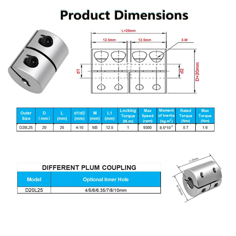 Rigid Coupling 25mm Length Mot - Servo Motor Cnc avis et prix