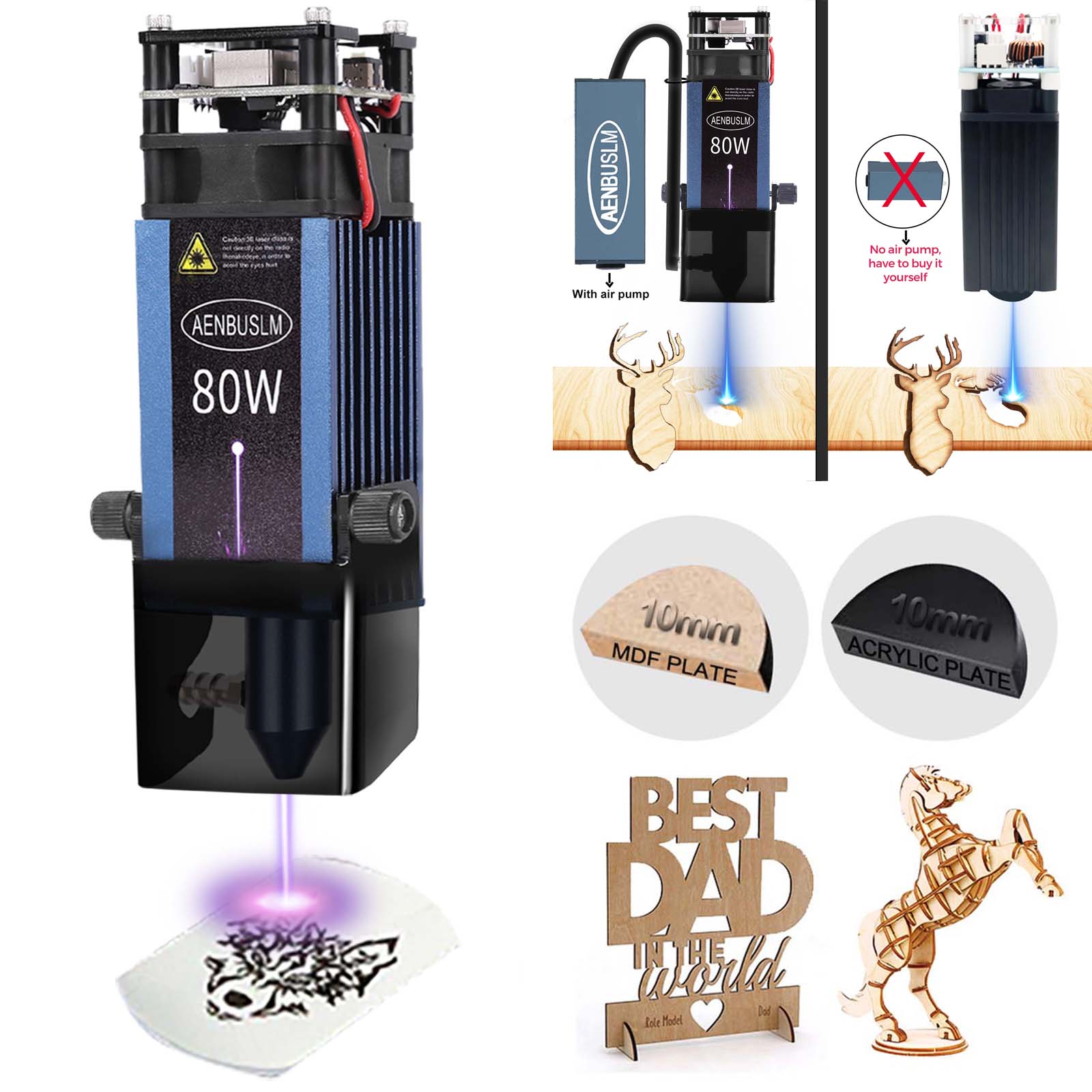 AENBUSLM 40W 80W Laser Cutting - Metal Laser Cutter Head avis et prix
