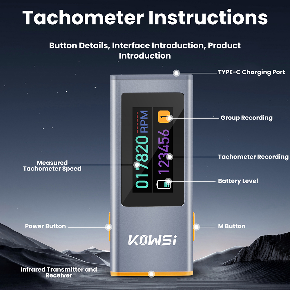 0.96-inch TFT infrared RPM spe - Industrial Laser Tachometer avis et prix