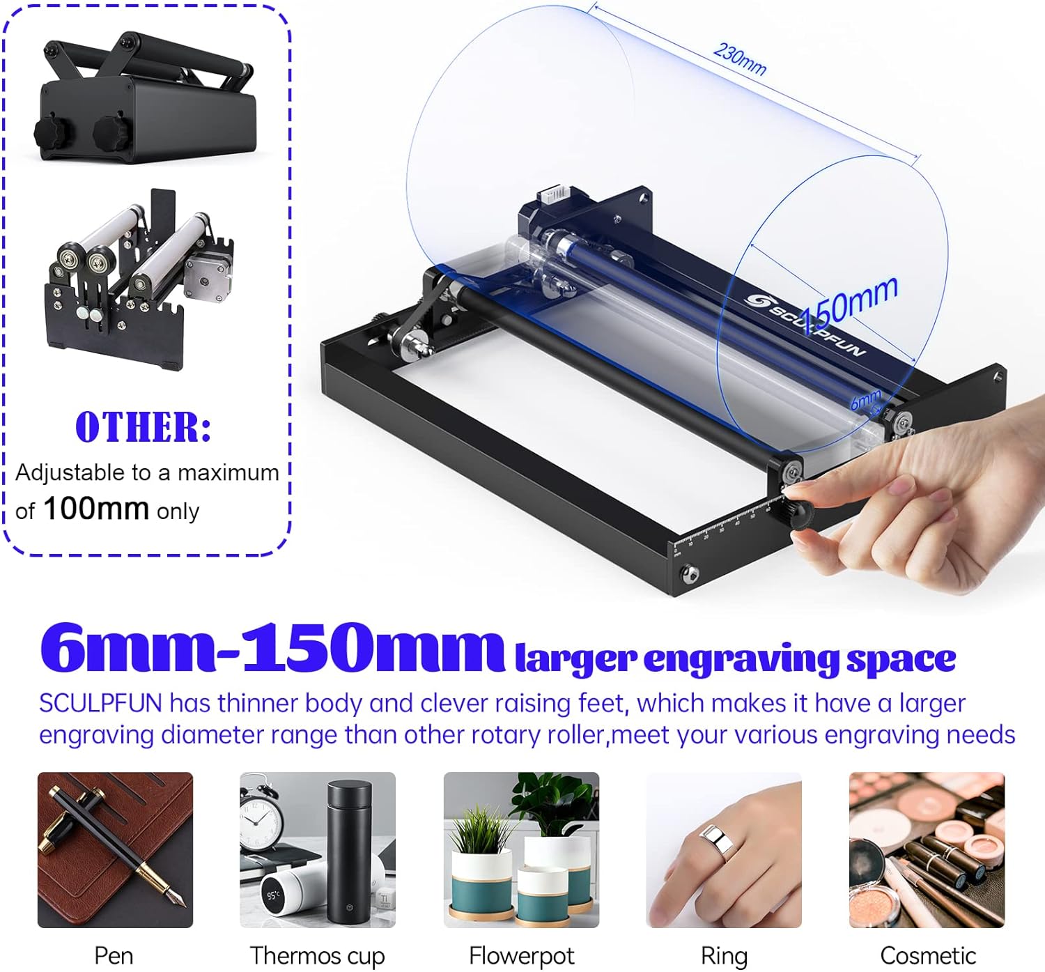 SCULPFUN Laser Rotary Roller L - Rotary Axis Laser Engraver avis et prix
