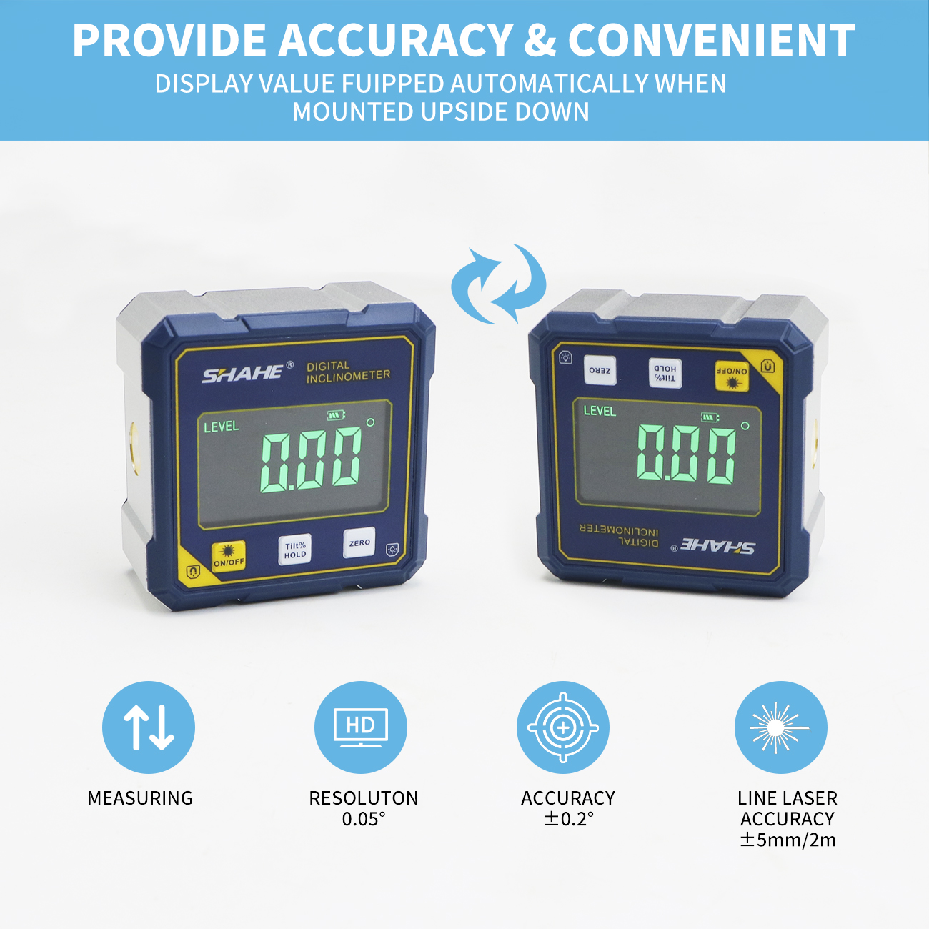 SHAHE Mini Protractor Angle Ga - Industrial Handheld Laser avis et prix