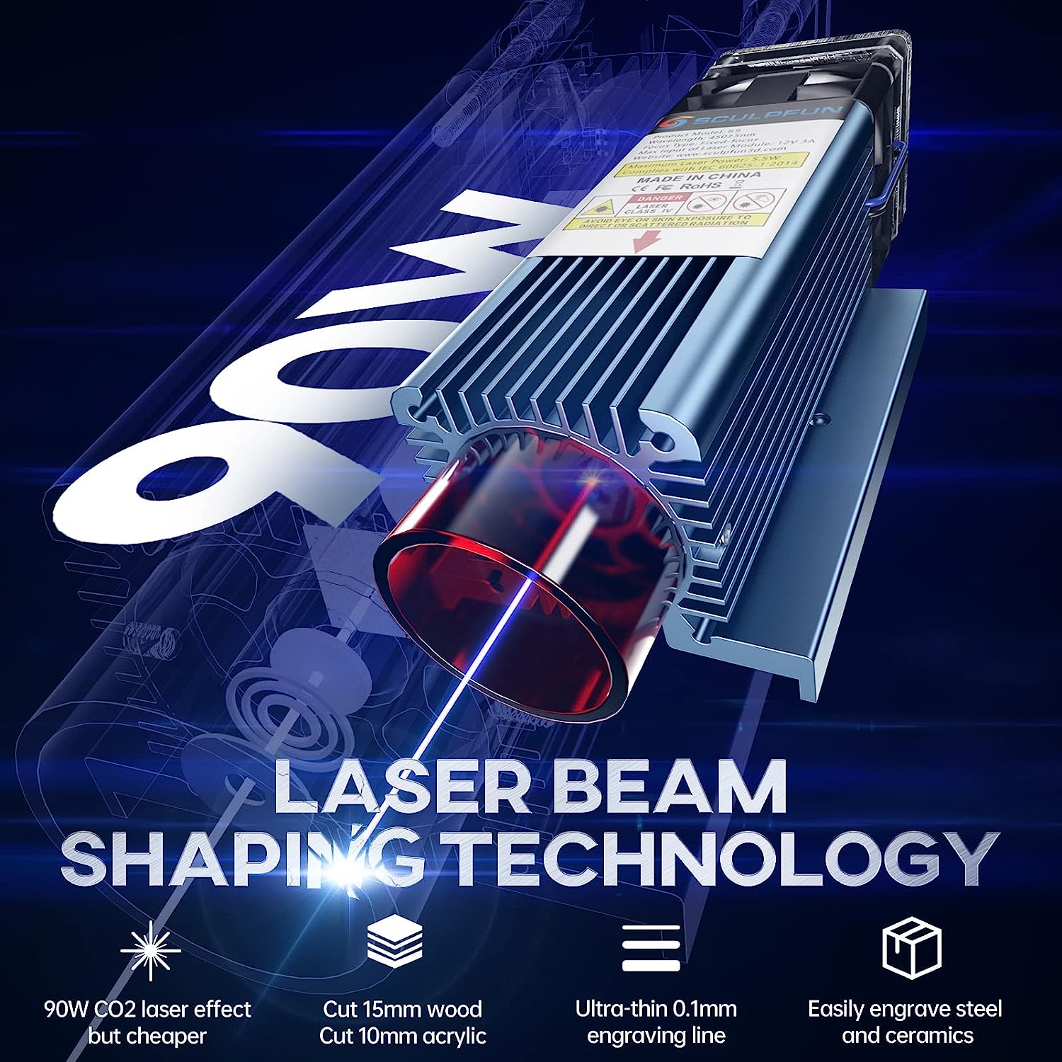 SCULPFUN S9 Laser Engraver 90W - Industrial Laser Engraver avis et prix