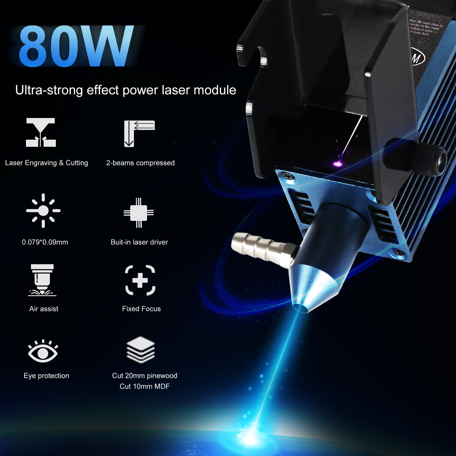 AENBUSLM 40W 80W Laser Engravi - Metal Laser Cutter Head avis et prix