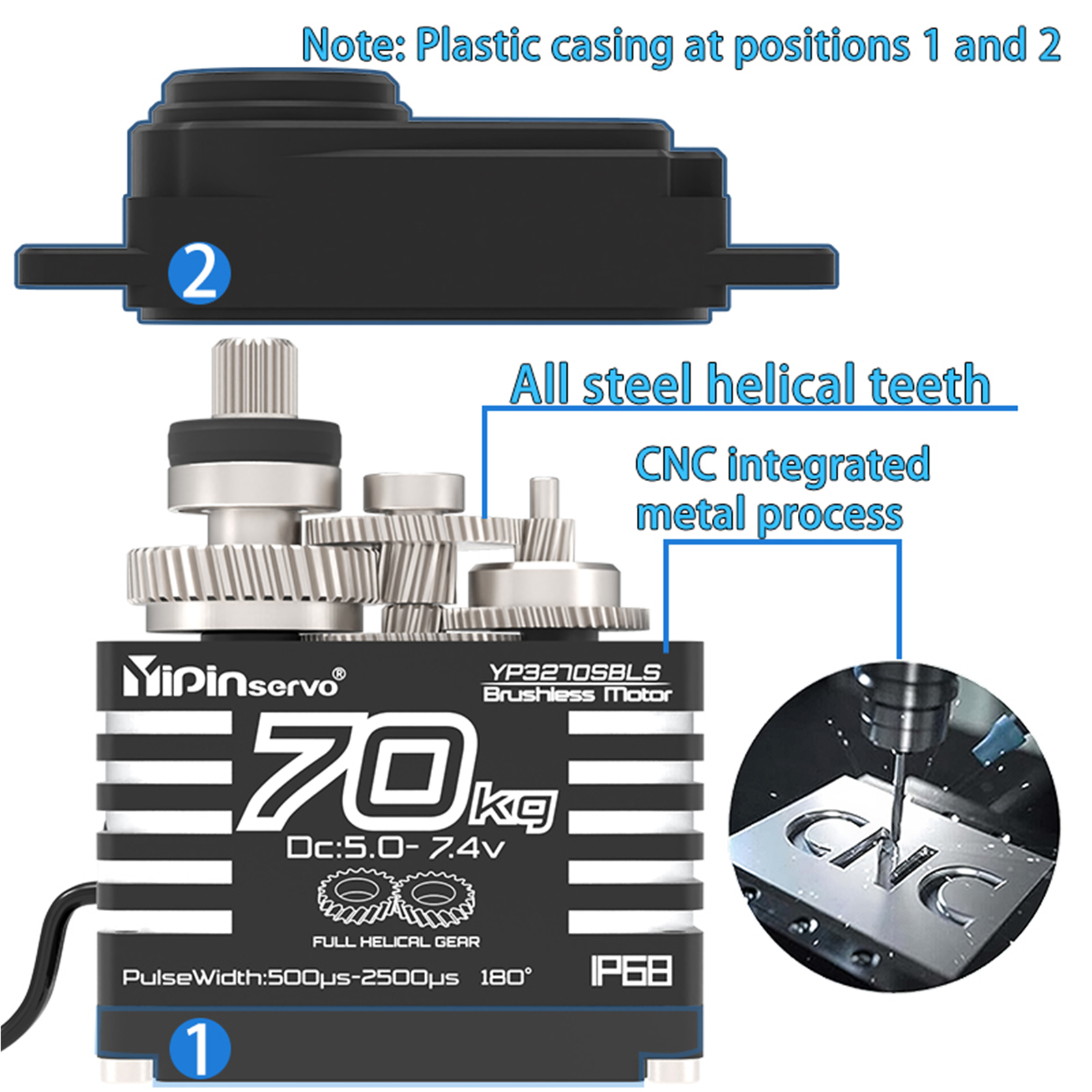 70kg Digital Servo 8.4V 180 De - Servo Motor Cnc avis et prix