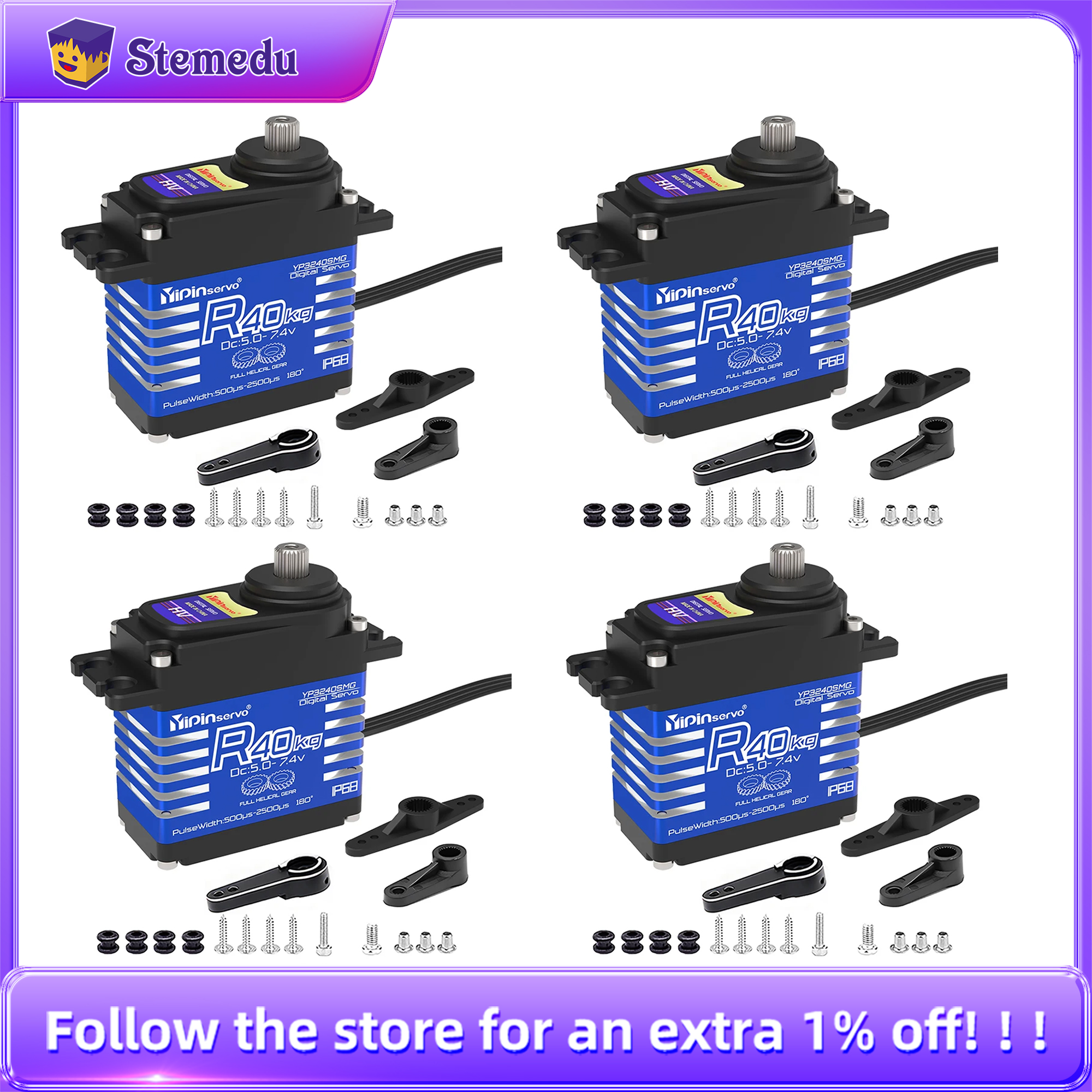 4PCS YiPinservo 40kg Metal Gea - Servo Motor Cnc avis et prix