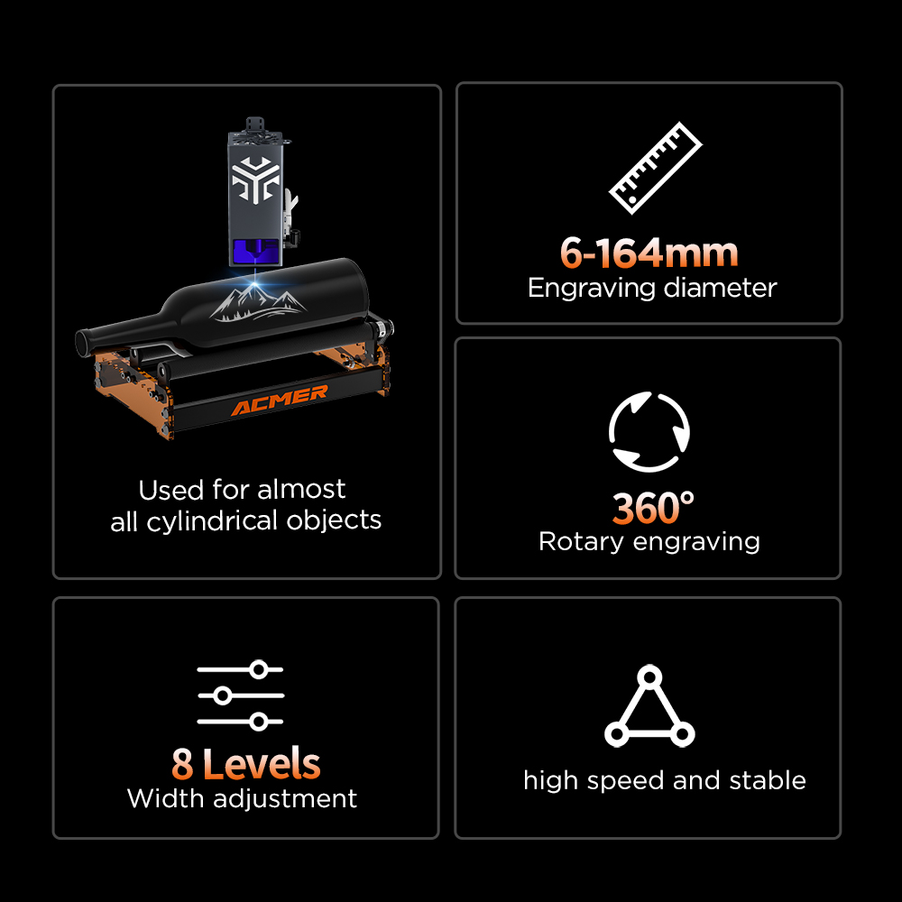ACMER M3 Laser Rotary Roller 3 - Rotary Axis Laser Engraver avis et prix