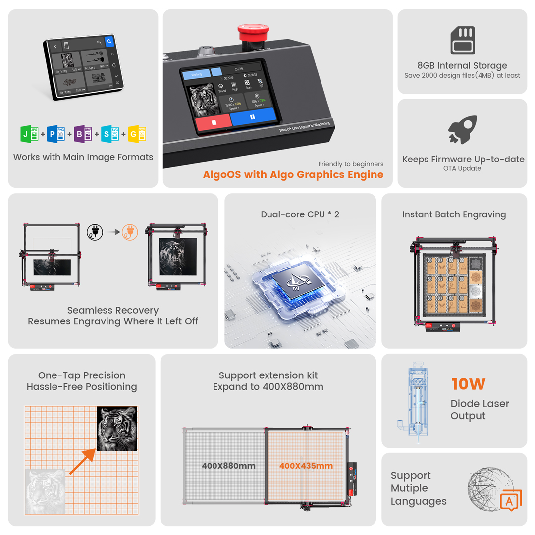 AlgoLaser DIY KIT MK2 10W Lase - Industrial Laser Engraver avis et prix