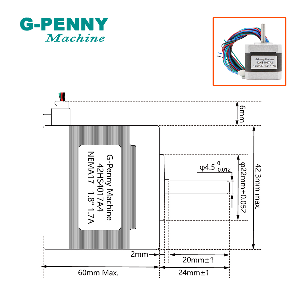 NEMA 17 cnc stepper motor 42x4 - Cnc Router Machine avis et prix