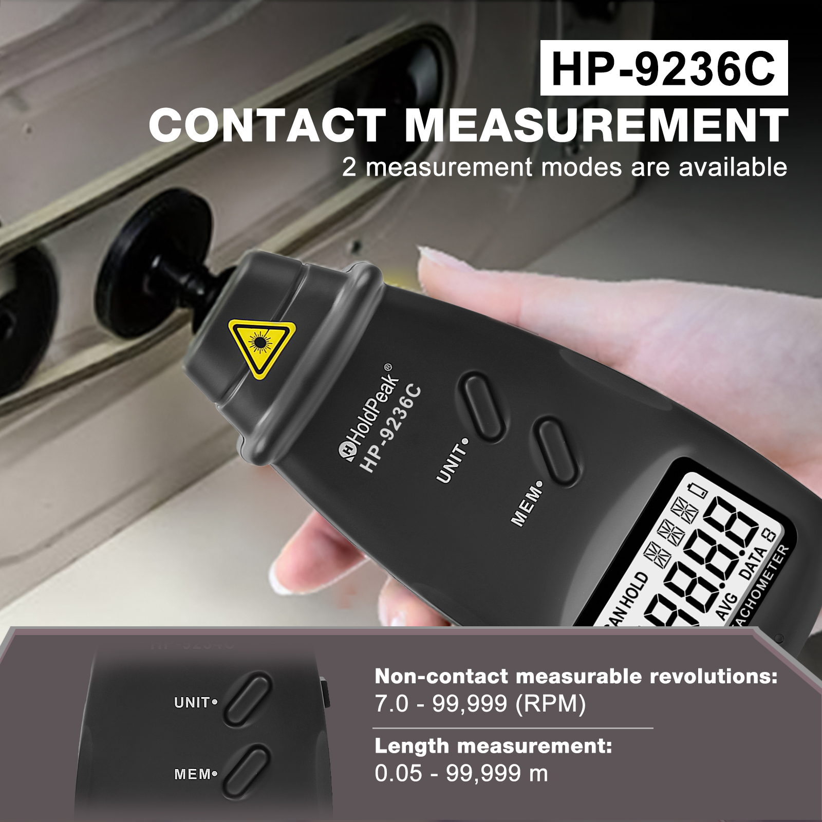 HP-9236C Digital Tachometer, 2 - Industrial Laser Tachometer avis et prix