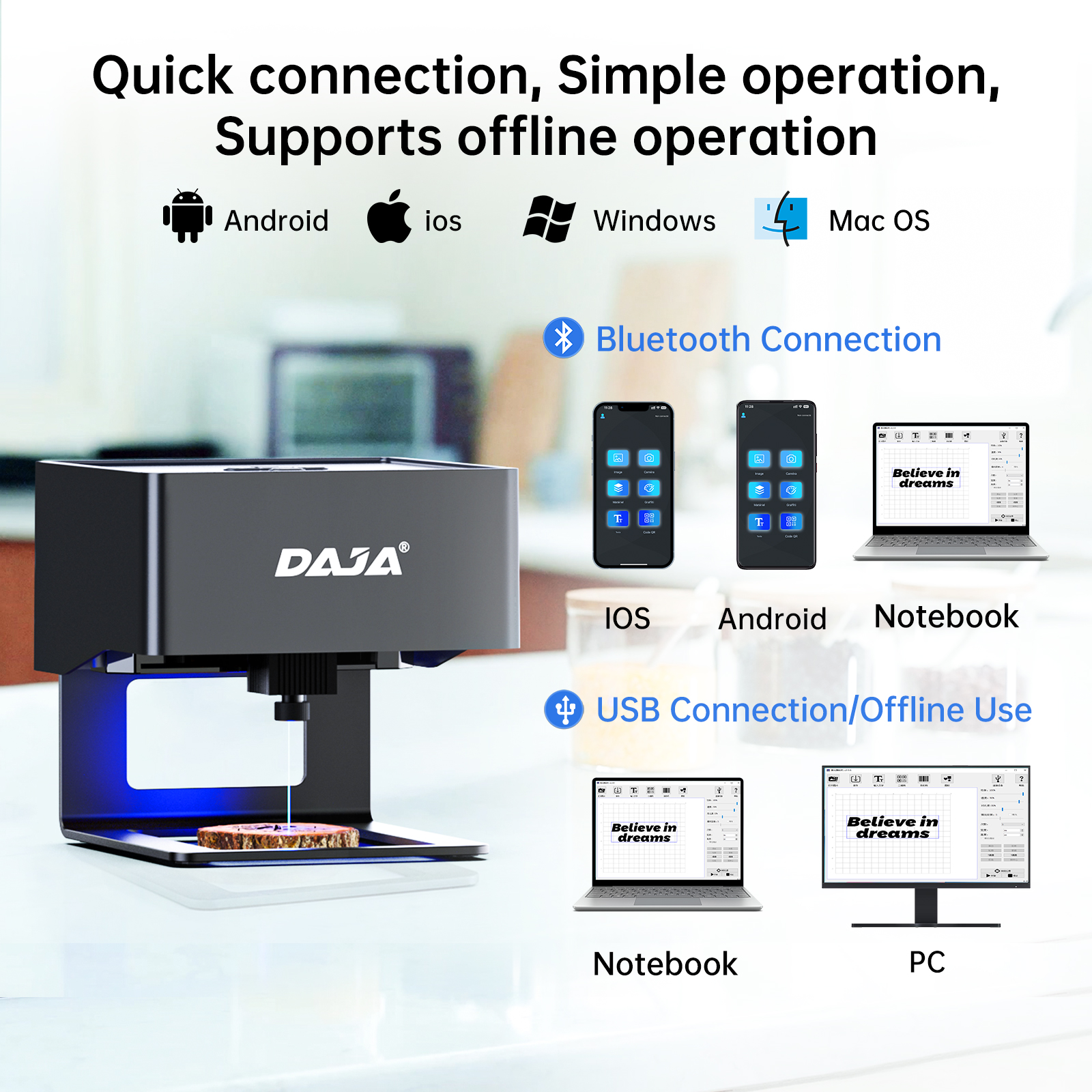 DAJA DJ6 Mini Portable Laser E - Fiber Laser Cutting Machine avis et prix