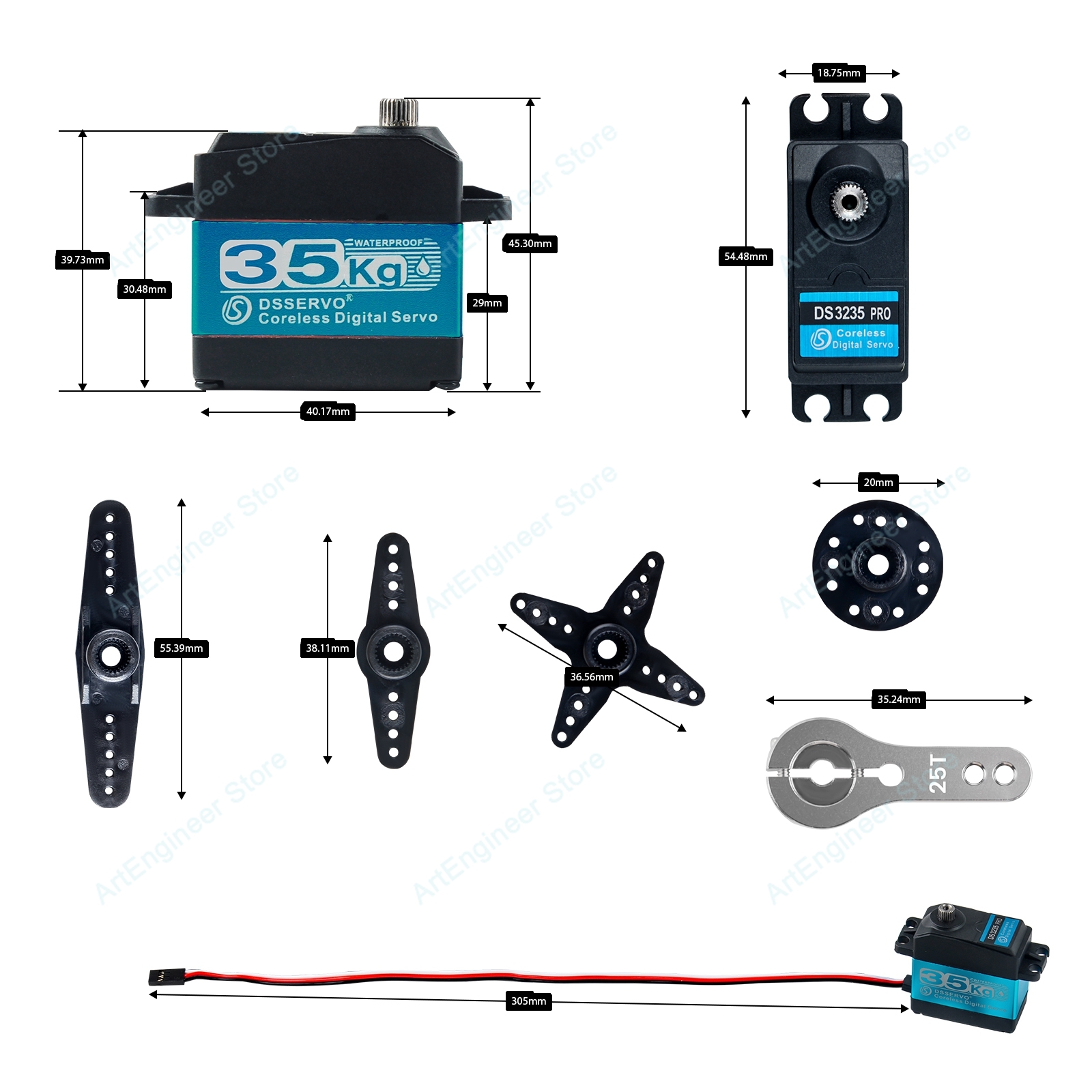 DS3235 PRO 35kg High-Torque Di - Servo Motor Cnc avis et prix